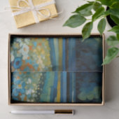 Papier Mousseline Fleurs sauvages Sunrise Abstraits En Bleu, Blanc,  (Cadeau)