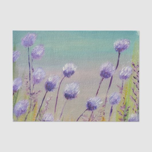 Papier Mousseline Fleurs sauvages violets (Recto)