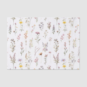 Papier Mousseline Fleurs Sauvages Violettes Mariage Bohème Floral