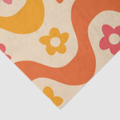 Papier Mousseline Fleurs Super mignonnes motif sur ondes rétro (Détail)