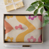 Papier Mousseline Fleurs Super mignonnes motif sur ondes rétro (Cadeau)