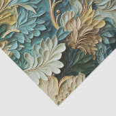 Papier Mousseline Fleurs texturées turquoises bleu et blanc Découpag (Détail)