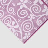 Papier Mousseline Fleurs tourbillonnant Dusty rose blanc Motif décou (Détail)