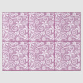 Papier Mousseline Fleurs tourbillonnant Dusty rose blanc Motif décou (Recto)