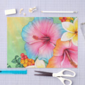 Papier Mousseline Fleurs tropicales (Artisanat)