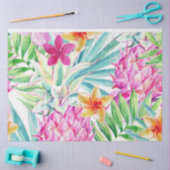 Papier Mousseline Fleurs tropicales exotiques (Artisanat)