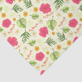 Papier Mousseline Fleurs Tropicales Hawaïennes (Détail)