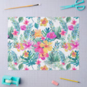 Papier Mousseline Fleurs tropicales Motif aquarelles (Artisanat)