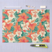 Papier Mousseline Fleurs tropicales motif Hawaiian vibe (Artisanat)