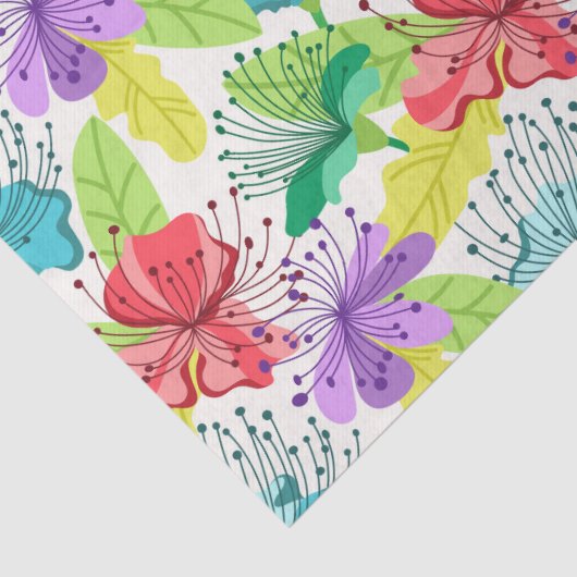 Papier Mousseline Fleurs tropicales sans couture motif (Détail)