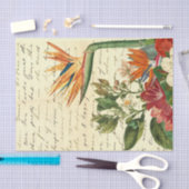 Papier Mousseline Fleurs tropicales vintages (Artisanat)