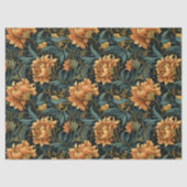 Papier Mousseline Fleurs vert pastel Art nouveau Morris (Recto)