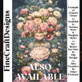 Papier Mousseline Fleurs vertes Ethérées Tranquilles AG1Z Découpage