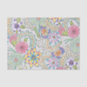 Papier Mousseline Fleurs vibrantes avec des tourbillons de vignes et (Recto)