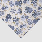 Papier Mousseline Fleurs Vins Bleues Cadeau Botanique (Détail)