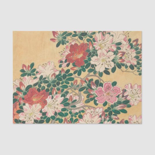 Papier Mousseline Fleurs Vintages Azalea Peinture japonaise (Recto)