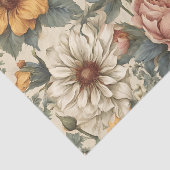 Papier Mousseline Fleurs Vintages élégantes (Détail)