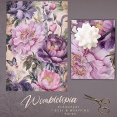 Papier Mousseline Fleurs vintages Et Papillons