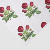 Papier Mousseline Fleurs vintages Roses de thé rouge (Détail)