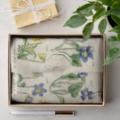 Papier Mousseline Fleurs Viola de script français cachet postal Vint (Cadeau)