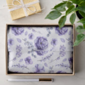 Papier Mousseline Fleurs violettes (Cadeau)