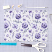 Papier Mousseline Fleurs violettes (Artisanat)
