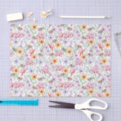 Papier Mousseline Fleurs Violettes (Artisanat)