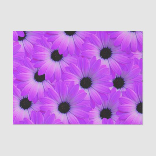 Papier Mousseline Fleurs violettes brillantes (Recto)