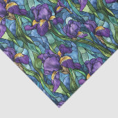 Papier Mousseline Fleurs violettes Effet De Verre Tiré Découpage (Détail)