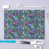 Papier Mousseline Fleurs violettes Effet De Verre Tiré Découpage (Artisanat)