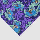 Papier Mousseline Fleurs violettes et bleues William Morris (Détail)