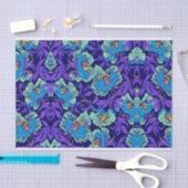 Papier Mousseline Fleurs violettes et bleues William Morris (Artisanat)