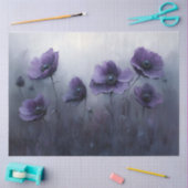 Papier Mousseline Fleurs violettes gothiques Peinture Découpage (Artisanat)