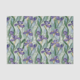 Papier Mousseline Fleurs violettes légères Effet de verre tendu