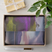 Papier Mousseline Fleurs violettes Lune et reflet du lac (Cadeau)