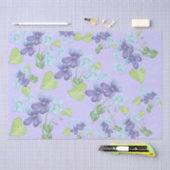 Papier Mousseline Fleurs violettes sauvages (Artisanat)