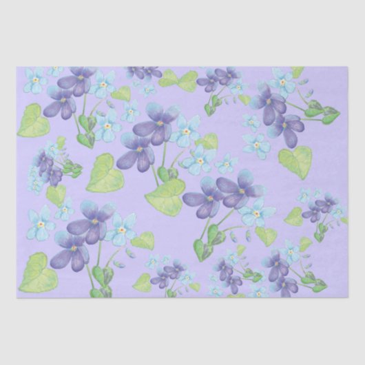 Papier Mousseline Fleurs violettes sauvages (Recto)