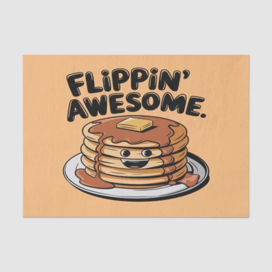 Papier Mousseline Flippin' Awesome Pancake Stack Drôle Petit Déjeune (Recto)