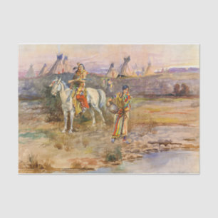Papier Mousseline Flirt Piegan par Charles Marion Russell