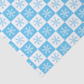 Papier Mousseline Flocon de neige bleu clair À damiers Noël Motif (Détail)