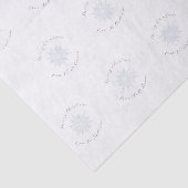 Papier Mousseline Flocon de neige bleu glace Joyeux Noël Nom de fami (Détail)
