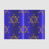 Papier Mousseline Flocon de neige doré à Noël bleu (Recto)