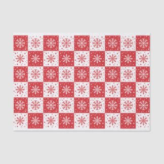 Papier Mousseline Flocon de neige et Motif de neige (rouge)