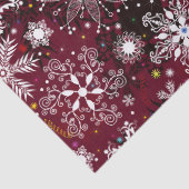 Papier Mousseline Flocon de neige motif tissu de Noël (Détail)