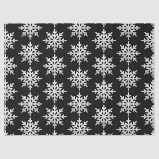 Papier Mousseline Flocon de neige Parties scintillant en argent (Recto)