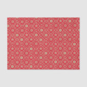 Papier Mousseline Flocon de neige rouge et vert Noël Motif (Recto)
