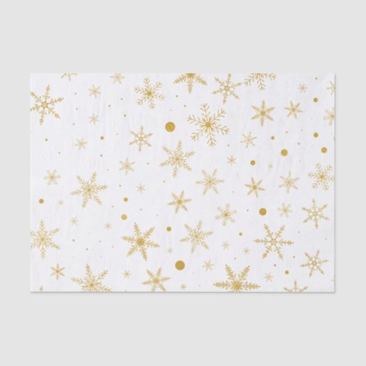 Papier Mousseline Flocon de neige Twinkle 3 -Or & Blanc- (Recto)