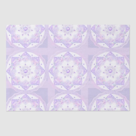 Papier Mousseline flocon de neige violet clair et coeur étincelant (Recto)