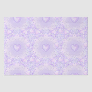 Papier Mousseline flocon de neige violet clair et coeur étincelant