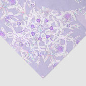 Papier Mousseline flocon de neige violet clair et coeur étincelant (Détail)
